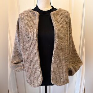 Elegant Beige Chunky Knit Women's Cardigan